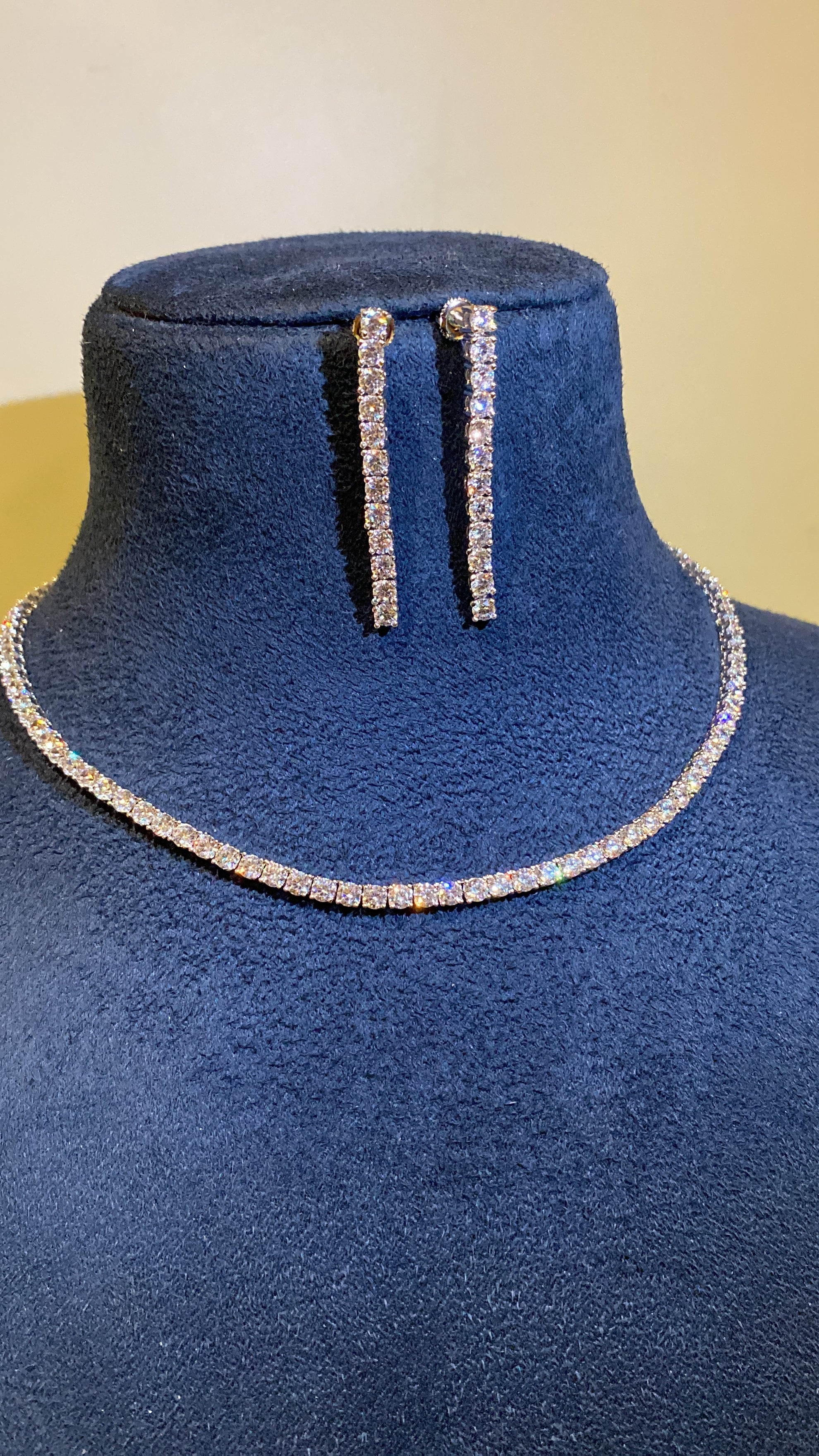 3mm(0.10ct) single line diamond necklace set - Image 3