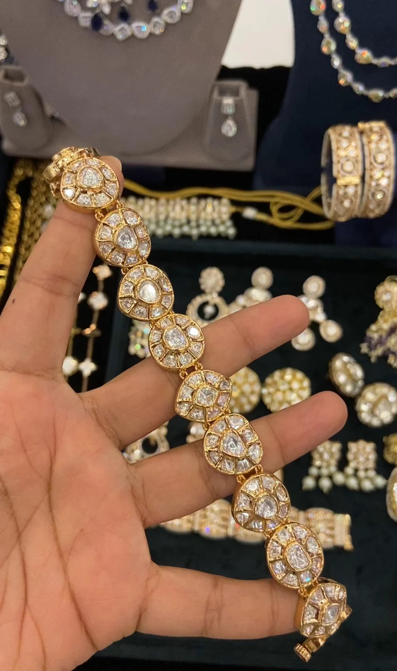 Diva moissanite Polki Tennis Bracelet (Single Piece) - Image 6