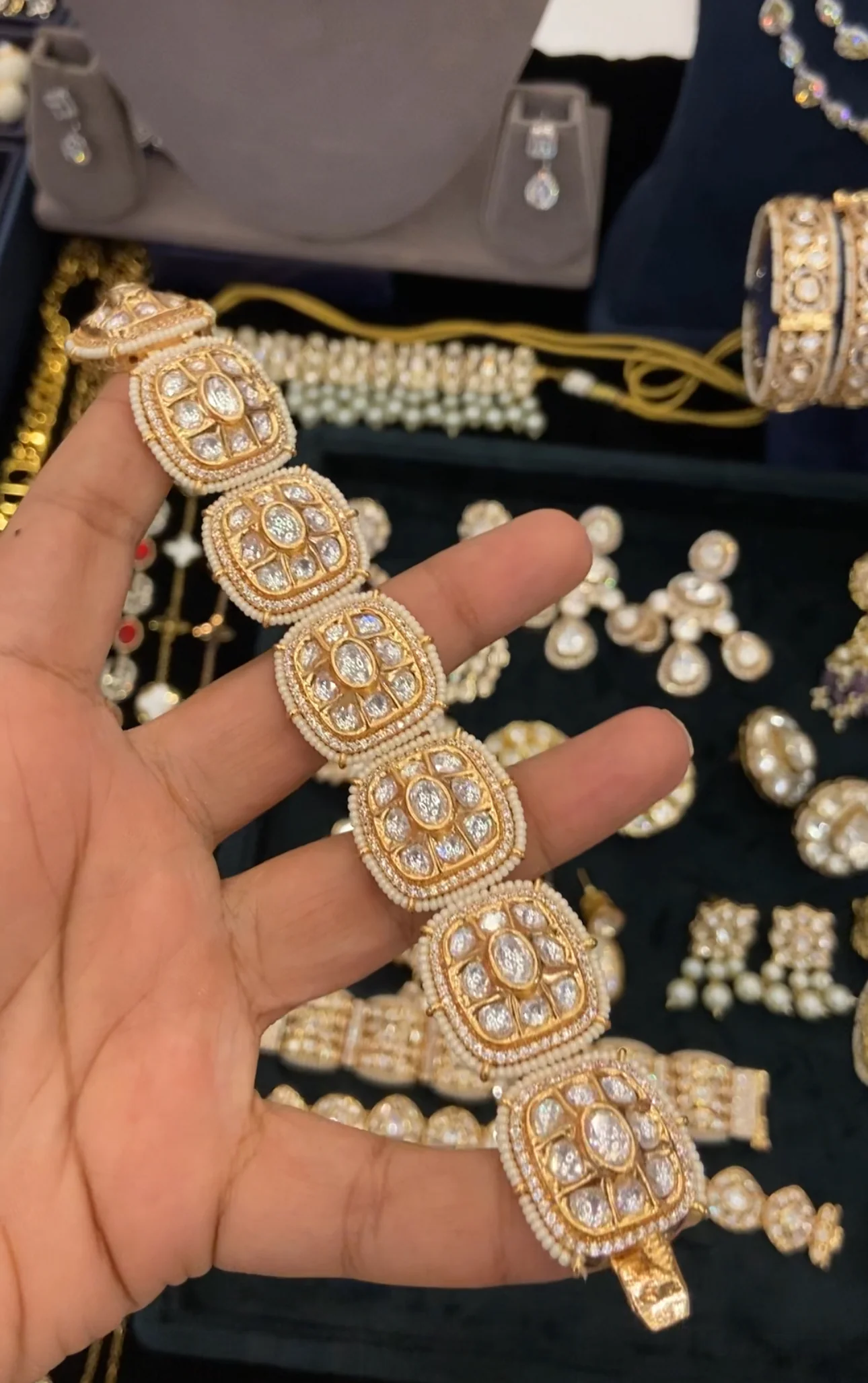 Diva moissanite Polki Tennis Bracelet (Single Piece) - Image 7