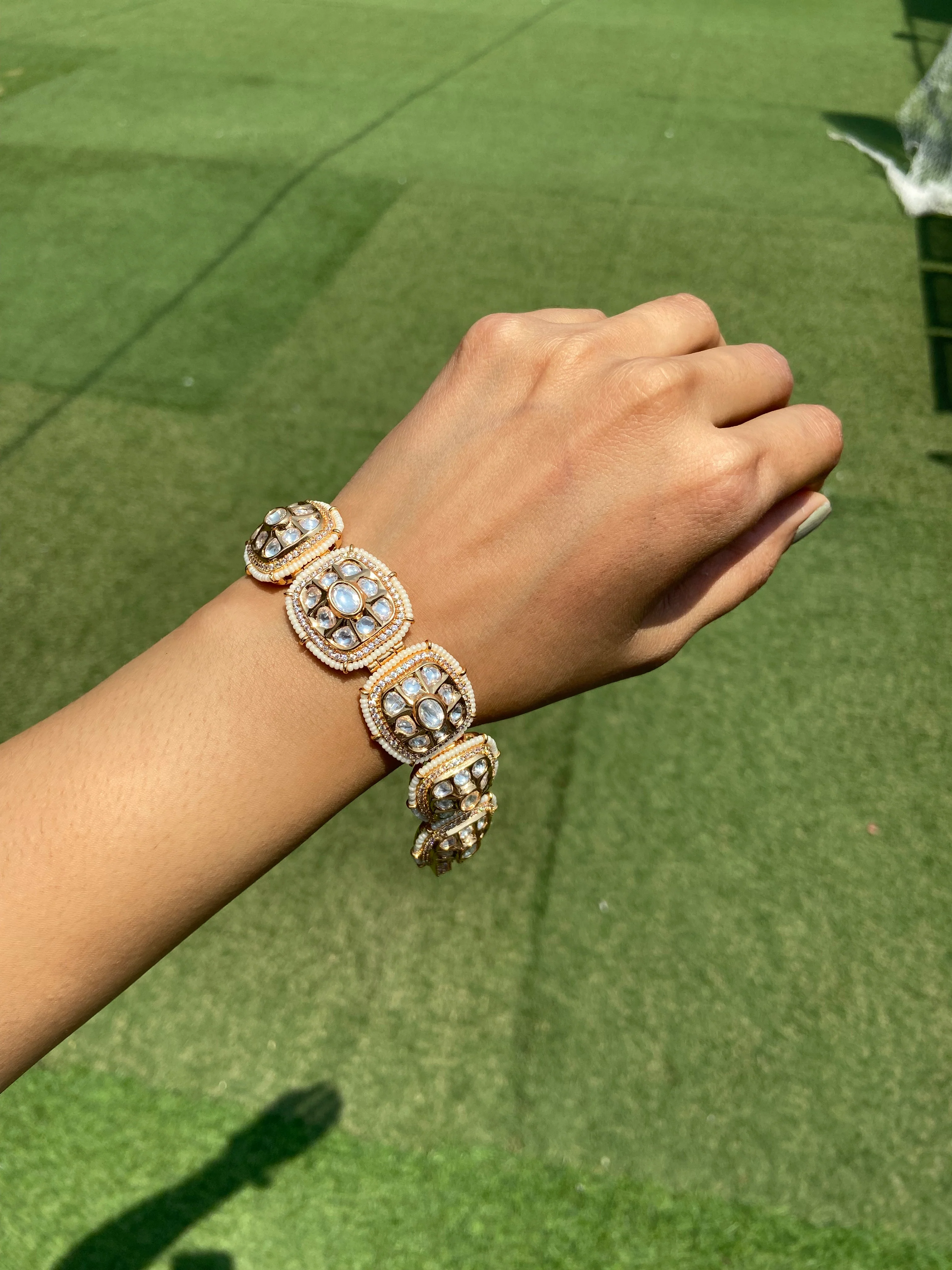 Diva moissanite Polki Tennis Bracelet (Single Piece) - Image 8