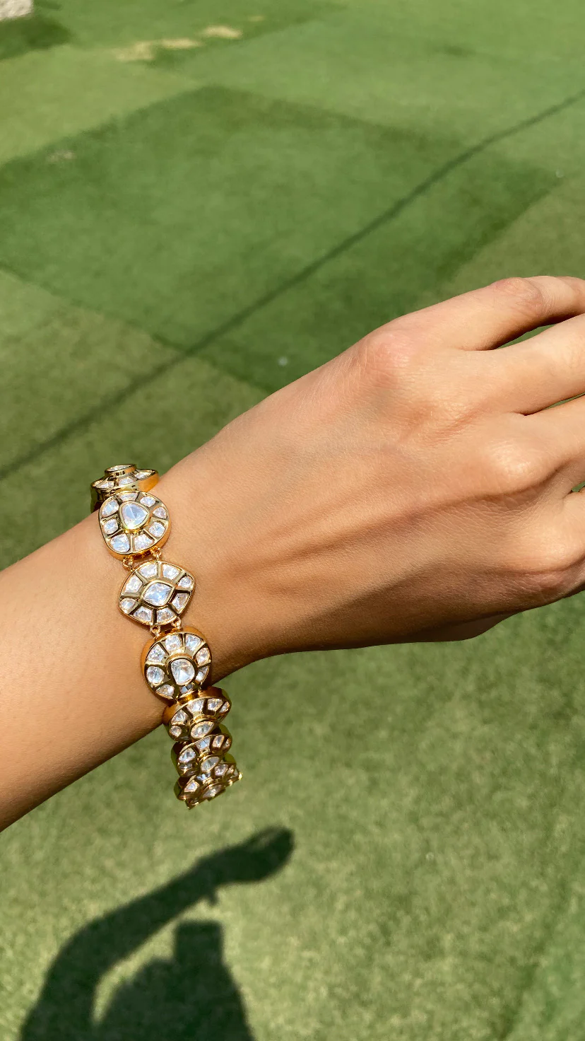 Diva moissanite Polki Tennis Bracelet (Single Piece) - Image 9