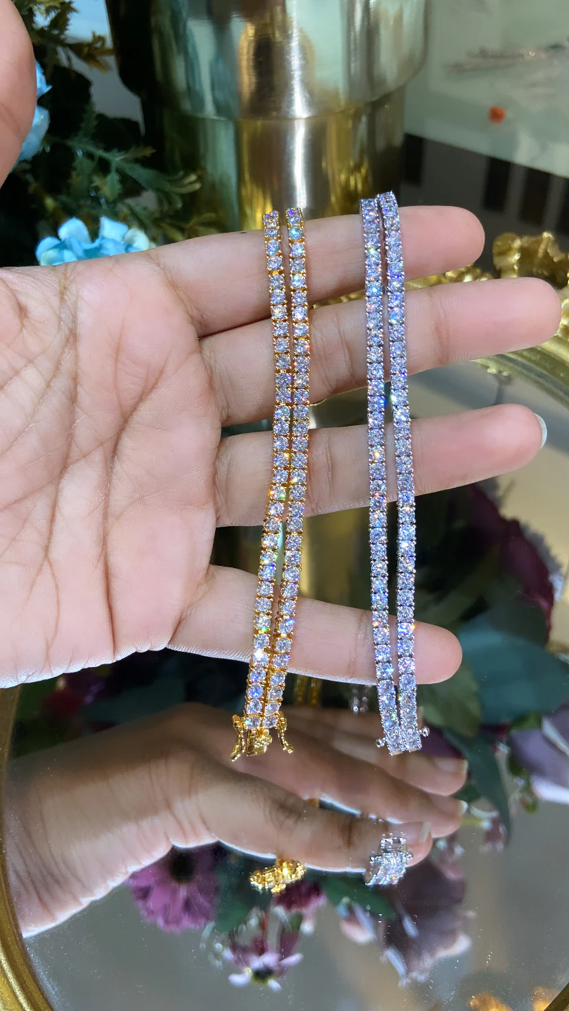 Double line solitaire tennis bracelet - Image 3