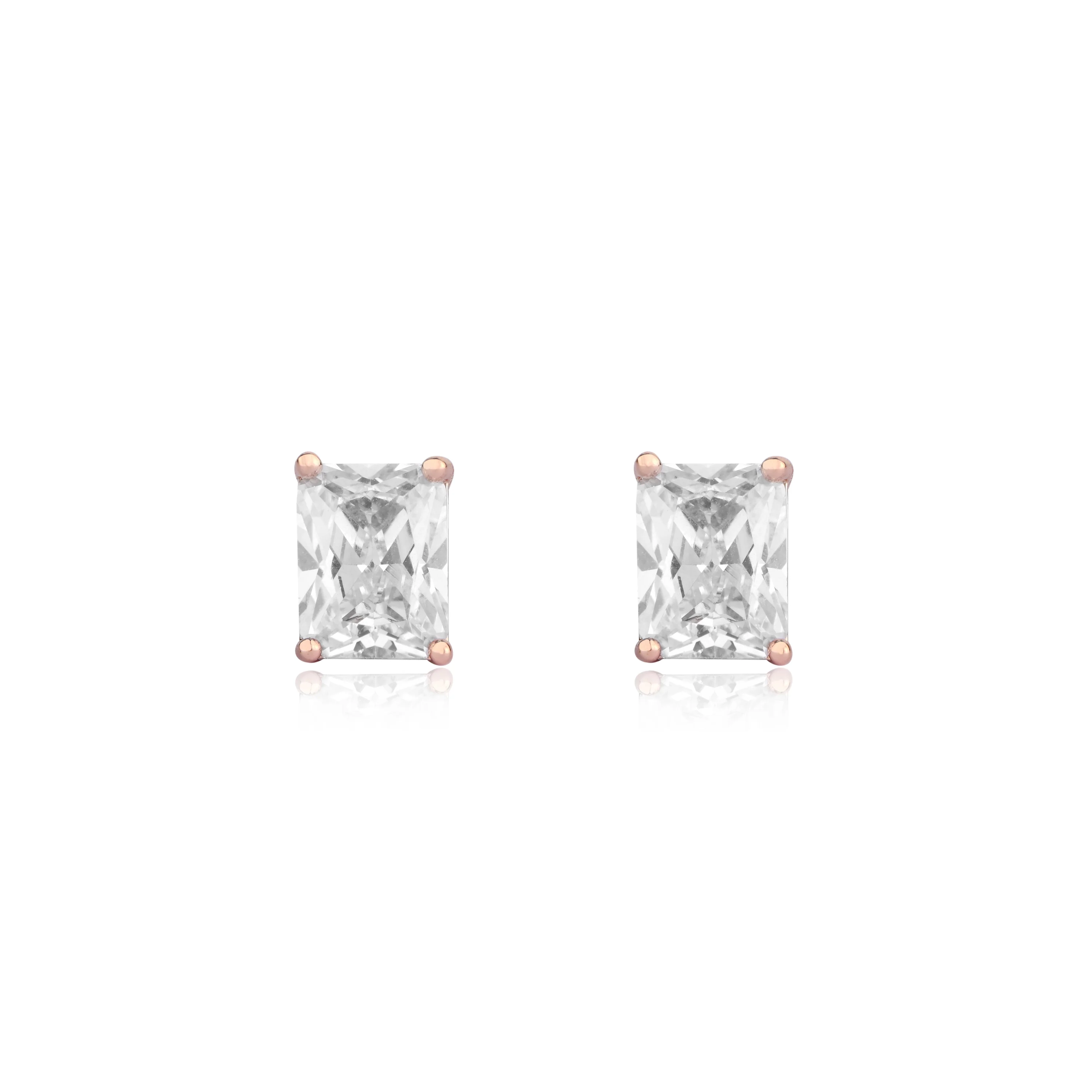 EMERALD CUT MEDIUM SOLITAIRE EARRINGS - Image 10