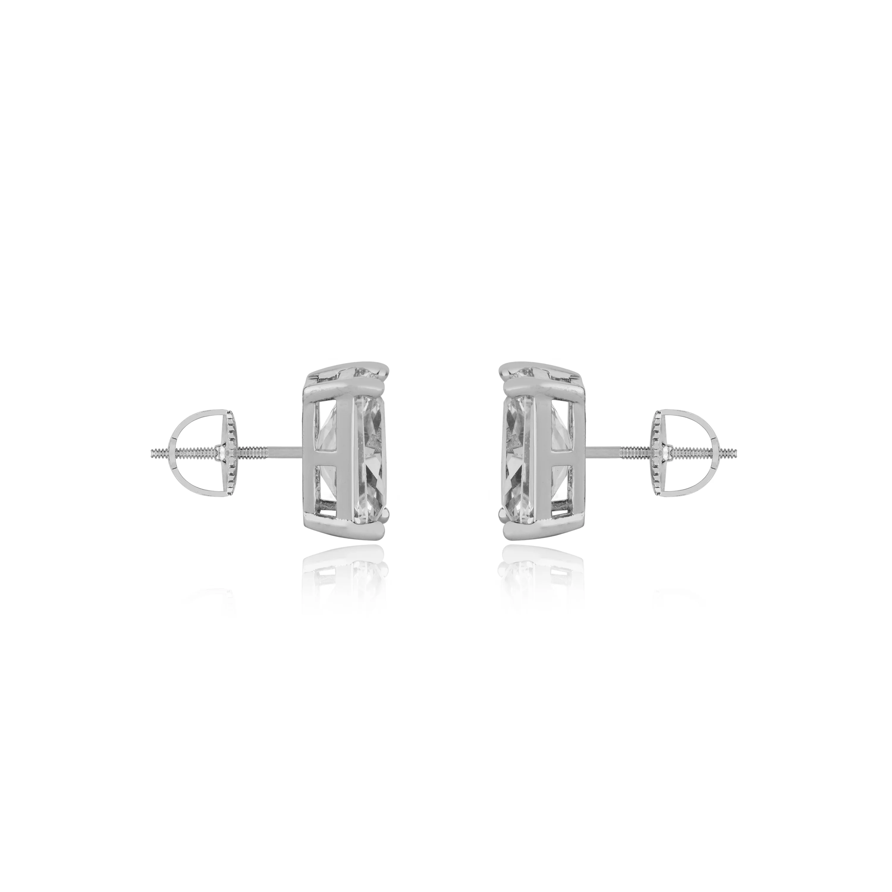 EMERALD CUT MEDIUM SOLITAIRE EARRINGS - Image 5