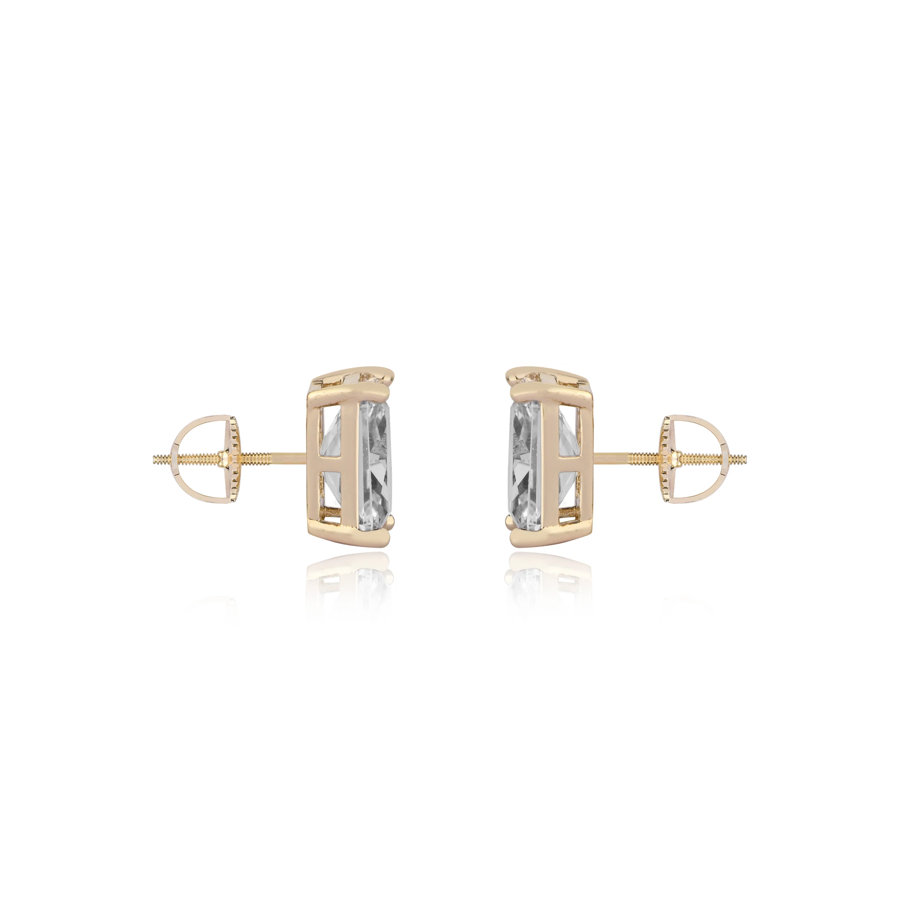 EMERALD CUT MEDIUM SOLITAIRE EARRINGS - Image 6