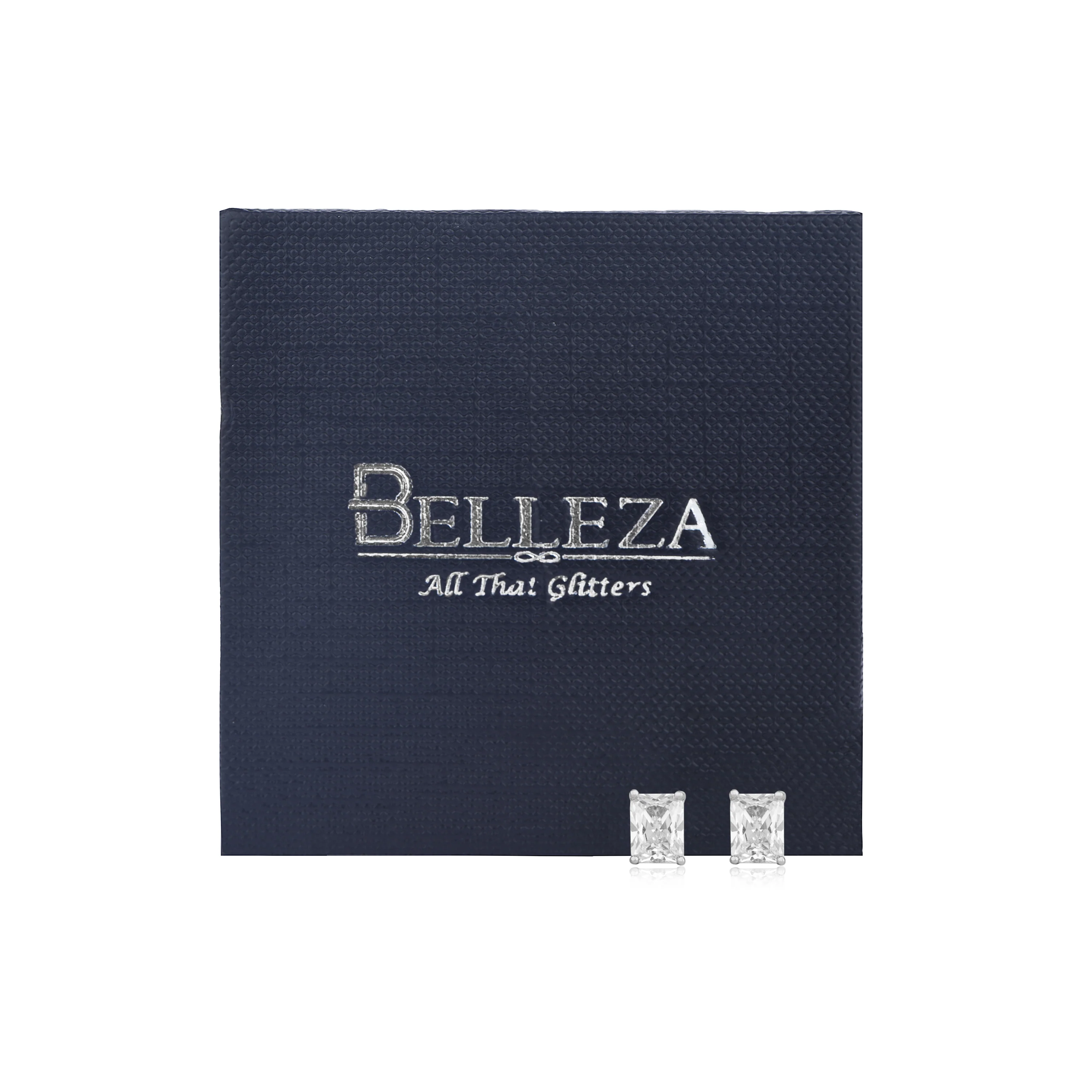 EMERALD CUT MEDIUM SOLITAIRE EARRINGS - Image 7