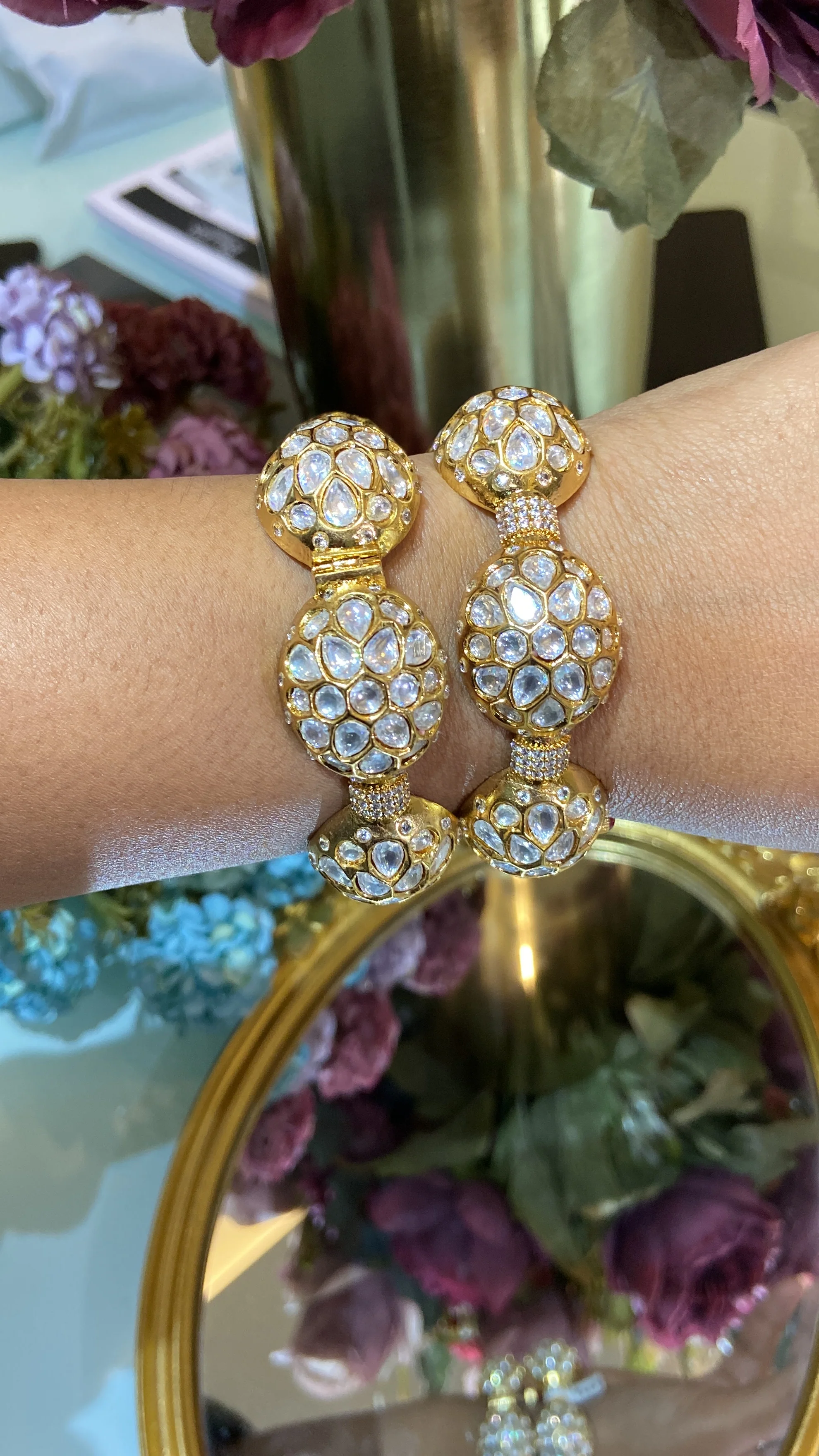 Gajra Moissanite Polki kada - Image 3