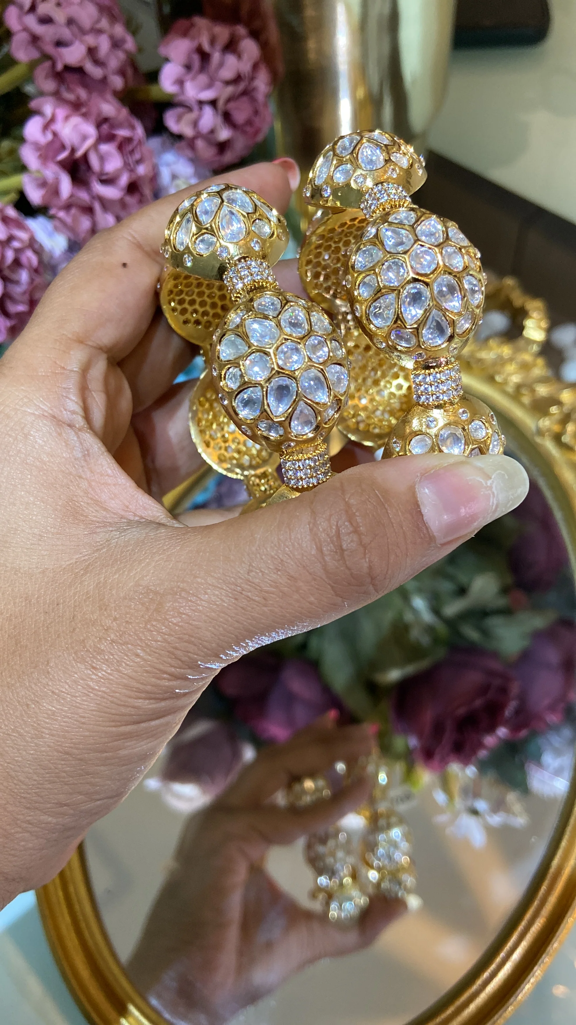 Gajra Moissanite Polki kada - Image 4