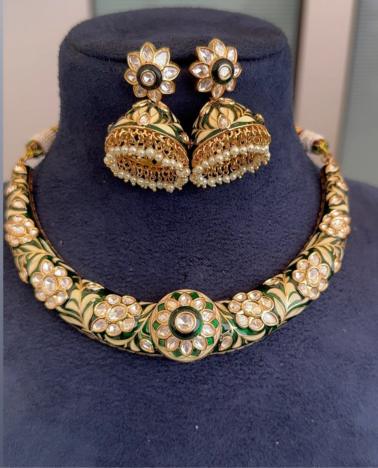 Festive Meenakari Hasli + Jhumki 🤎 - Image 4