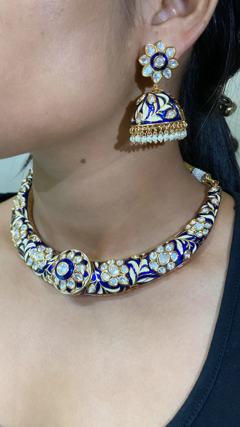 Festive Meenakari Hasli + Jhumki 🤎 - Image 7