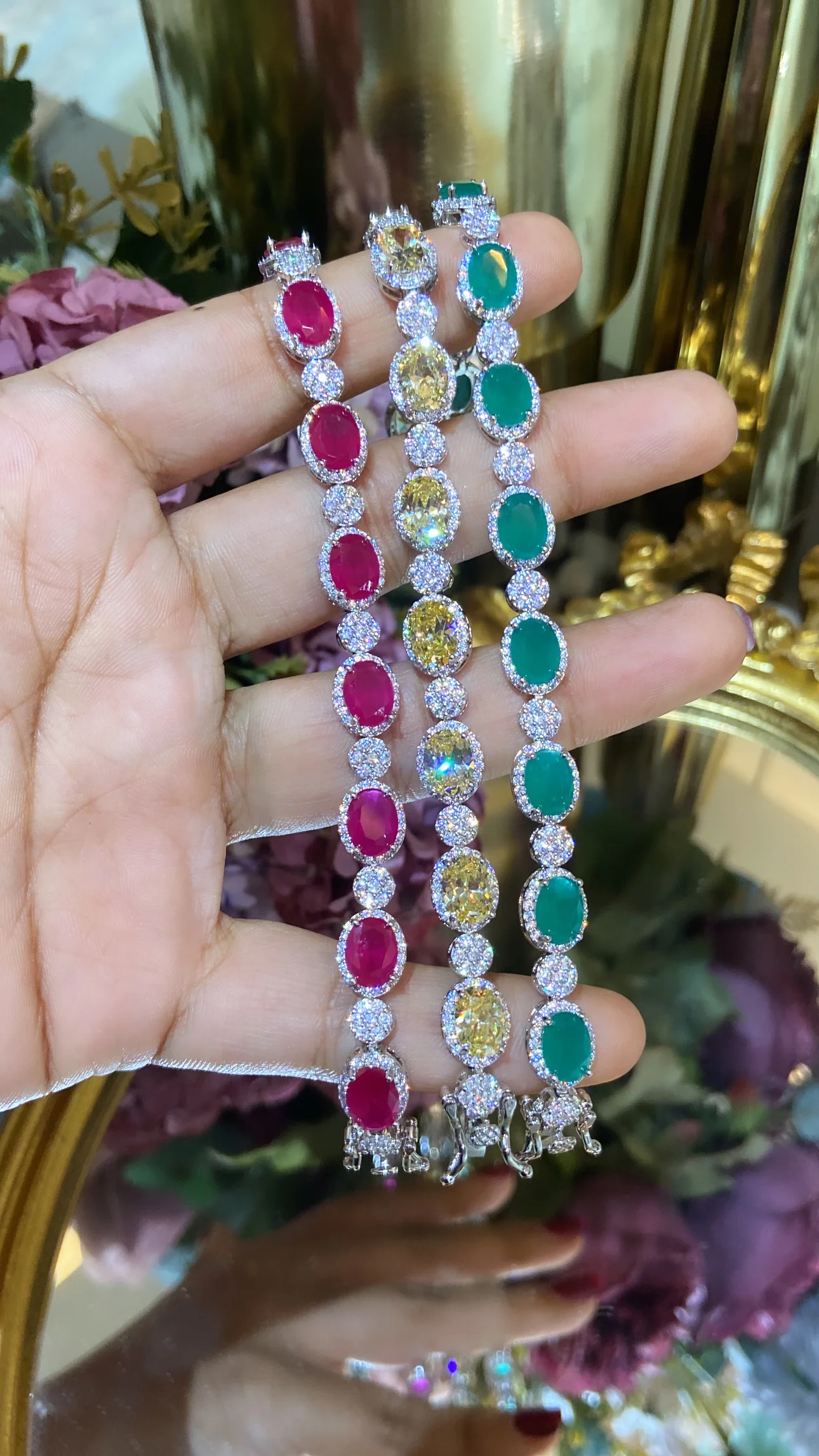 Oval Halo Tennis Bracelet - Image 3