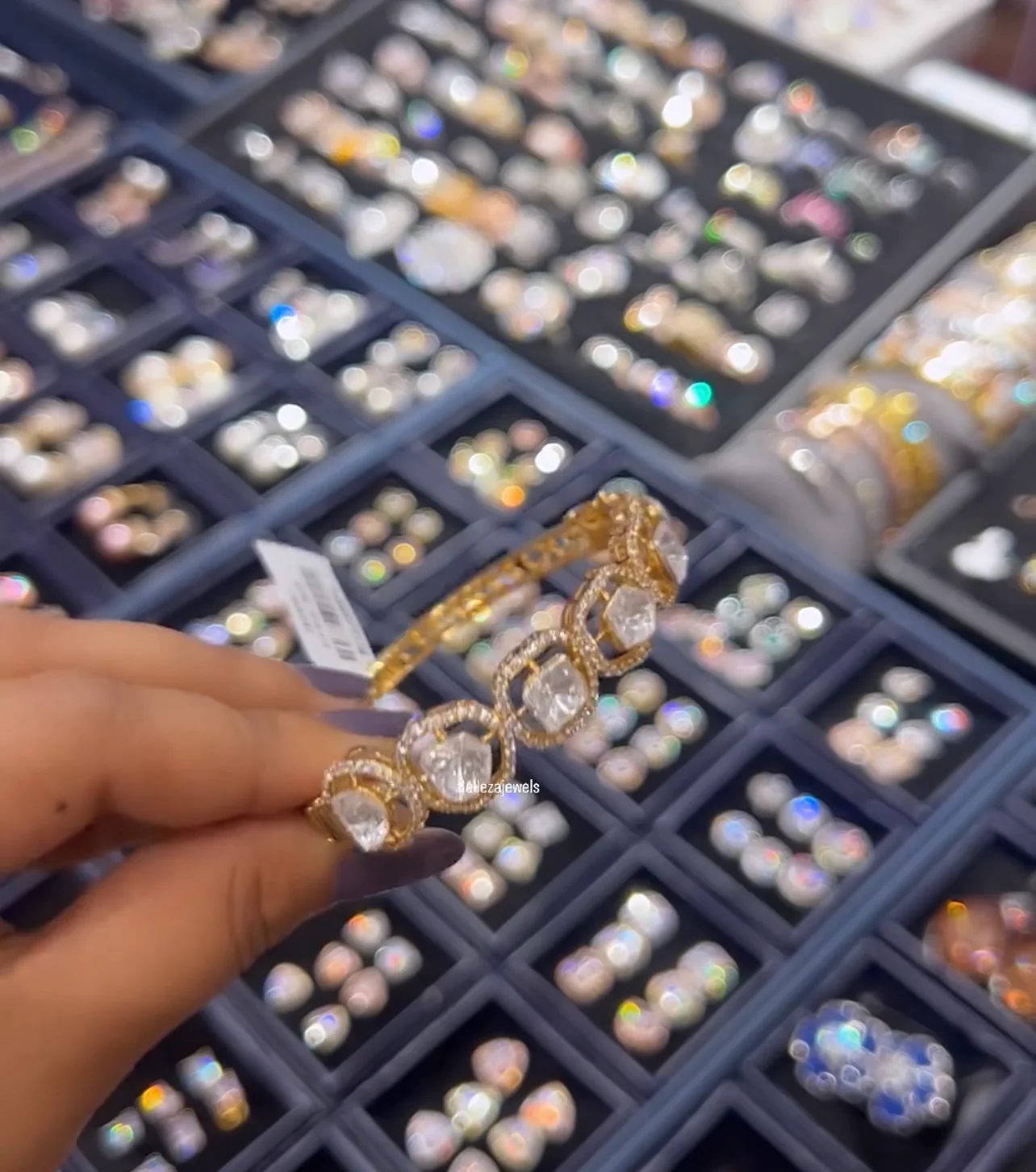 Festive Moissanite Polki bracelet - Image 3