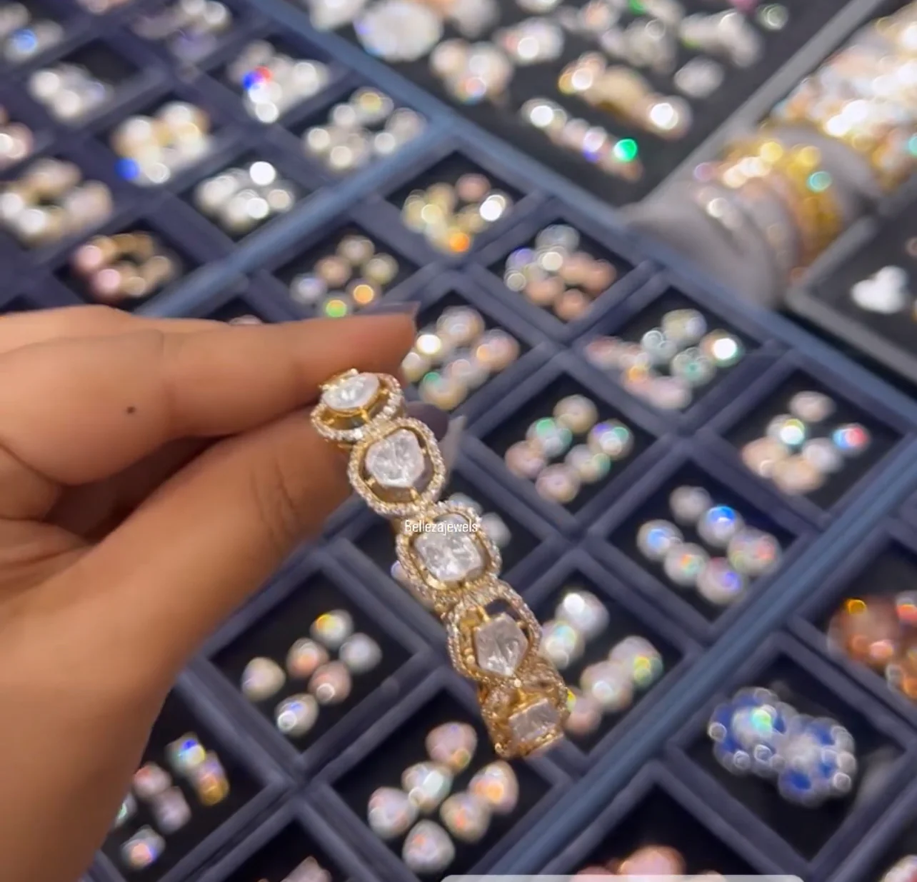 Festive Moissanite Polki bracelet - Image 4