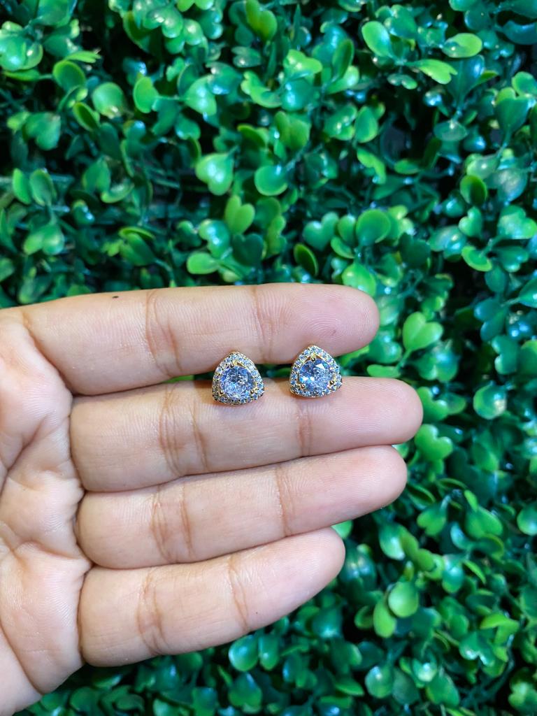 Small trillion halo screwback earrings - Image 4