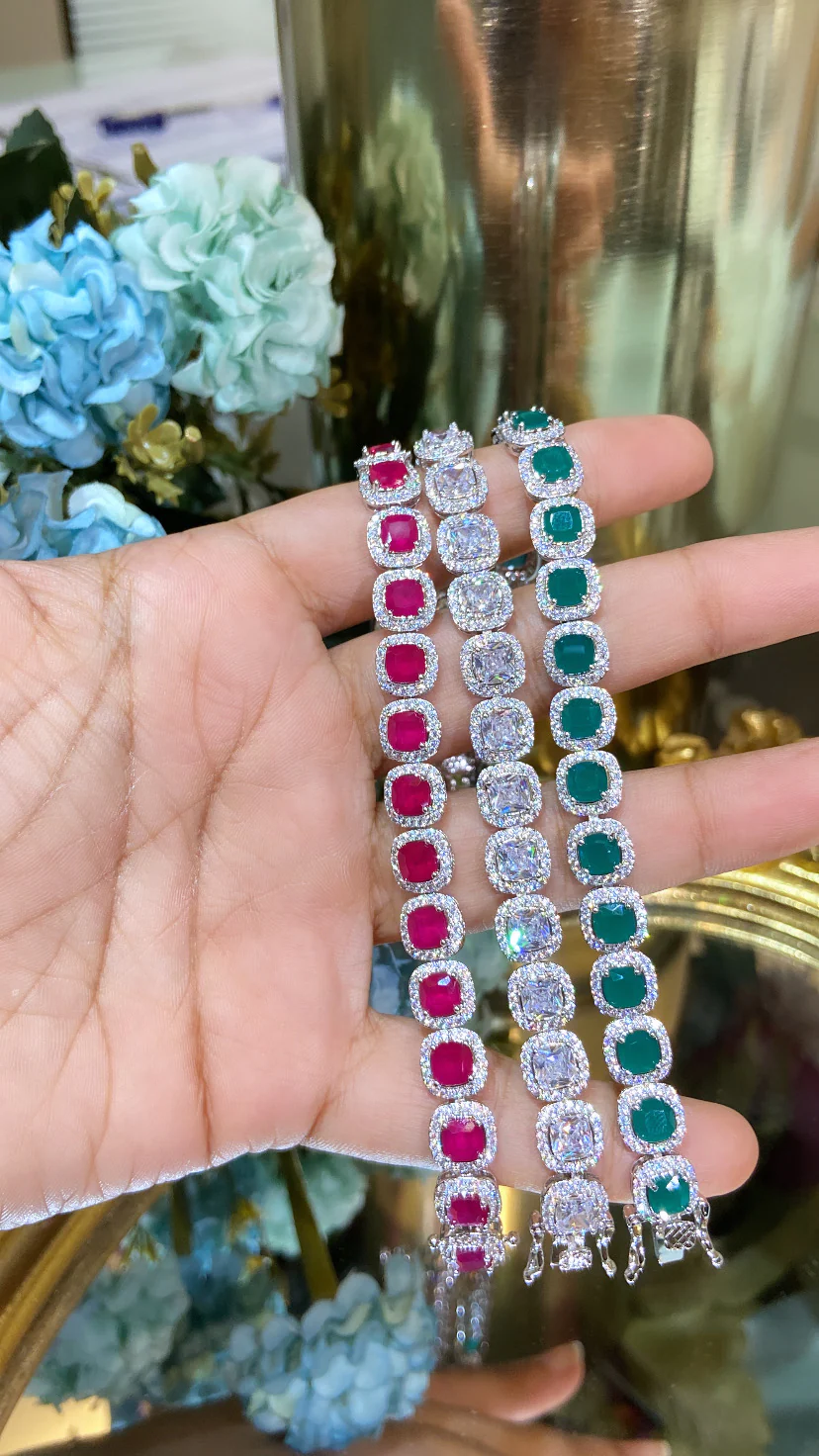 Square Cushion Halo Tennis Bracelet - Image 3